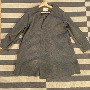 Oak + Fort Collarless A-Line Open Front Coat Cardigan One size